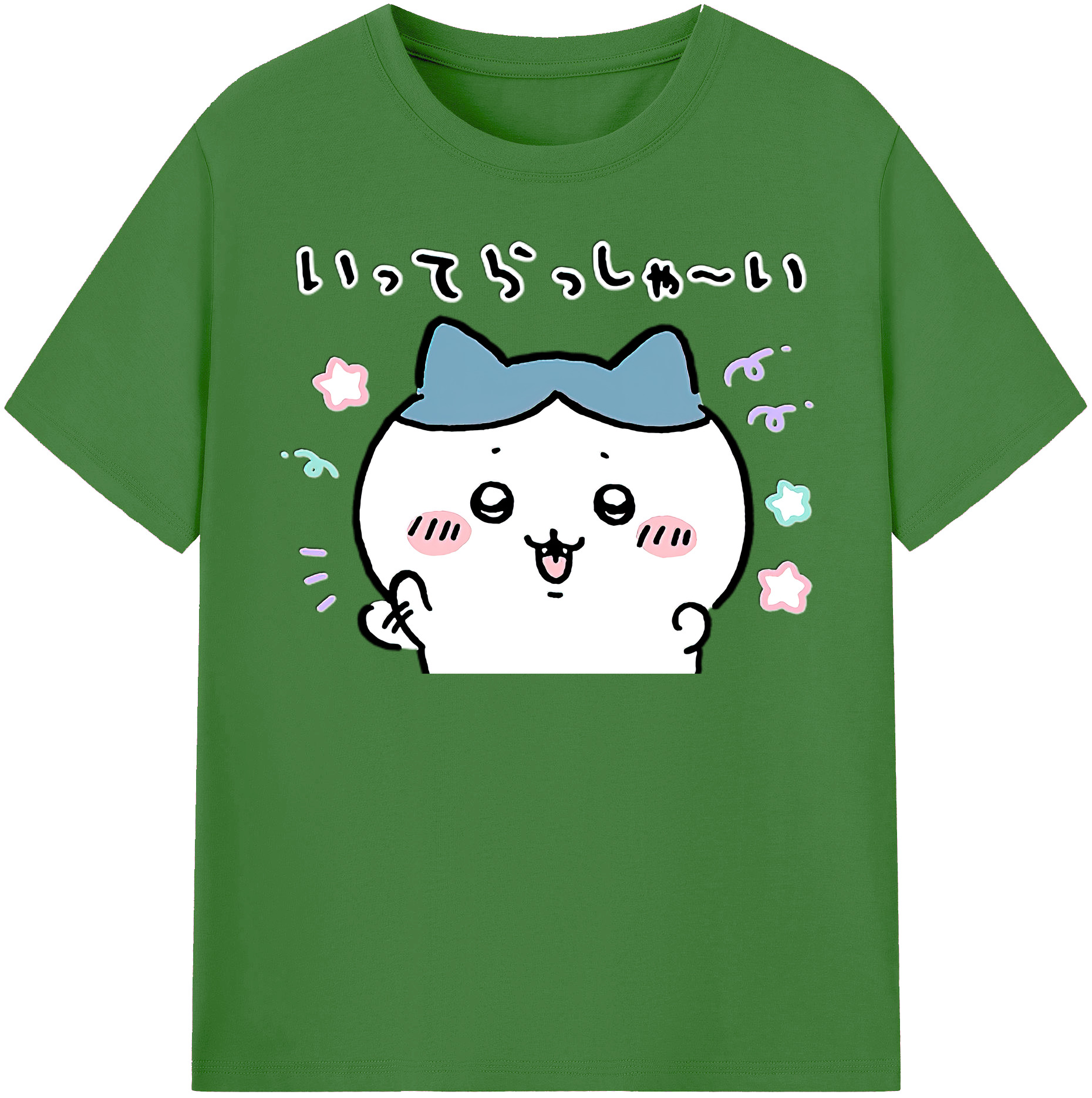 （画像用） ちいかわ ハチワレ Chii-kawa hachiware レディースカジュアルプリントTシャツ（綿100％）